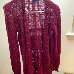 Maroon American Eagle cardigan.